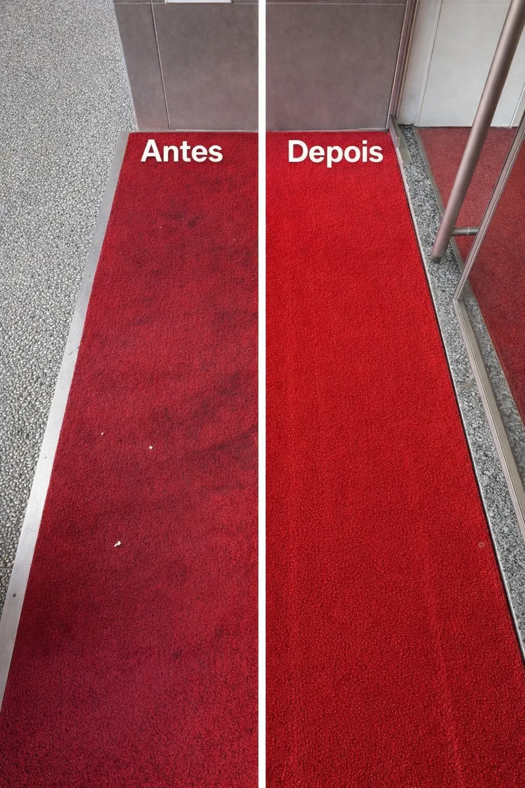 Antes e depois - Limpeza de carpete em Famalicão